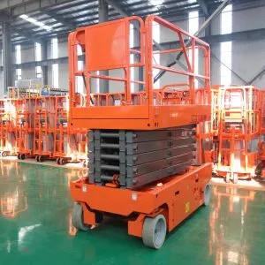 China Battery Operated Self Propelled Scissor Lift Mobile Orange For High Place Working for sale