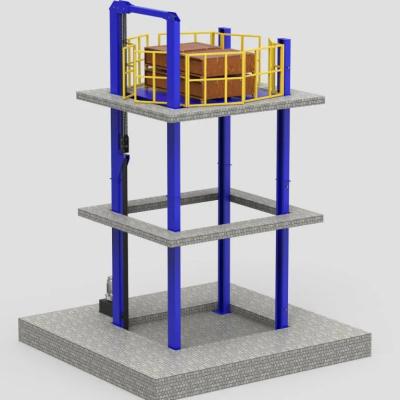 China Hydraulische verticale industriële vier-post lift 4 post opslaglift voor fabrieksopslag Te koop