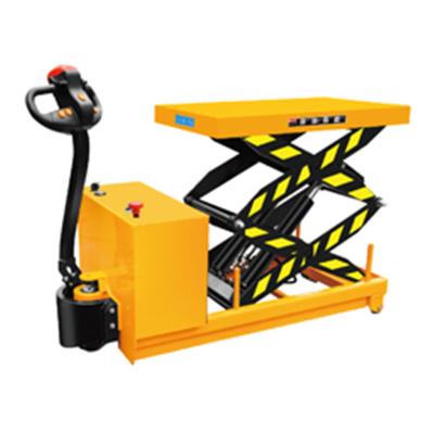 China Battery Powered 2000kg Mobile Lifting Trolley Electric Scissor Trolley Lift Table for sale