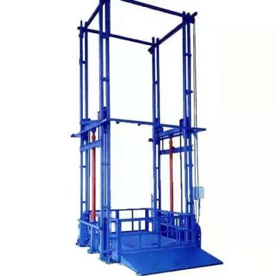 China 1 Ton - 50 Tons 4 Post Cargo Lifts Hydraulic Freight Lift Wall Mounted for sale