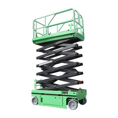 China Verde Azul 6m elevador de tijeras autopropulsado 230kg plataforma de trabajo aéreo en venta