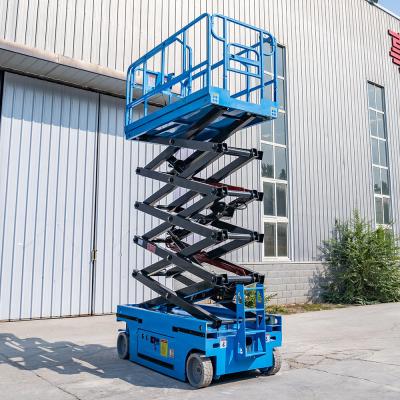 China 6m 8m Self Propelled Scissor Lift Maintain Free Mobile Scissor Lift for sale