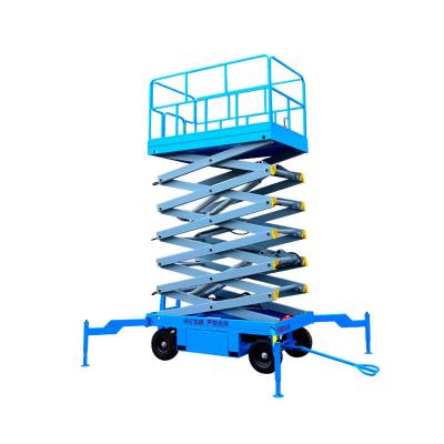 China Blue Towable Scissor Lift Electric Platform Lift 1 Ton 4m Height for sale