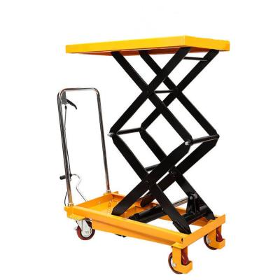 China Transport 1.5m Scissor Lift Table Cart 350kgs Double Scissor Lift Table for sale