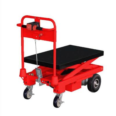 China 1500 kg Mesa de elevación manual con tijeras Rojo Carrito de elevación de mesa hidráulica en venta