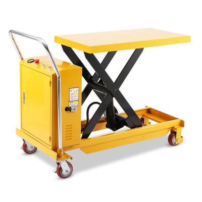 China 350 kg Hydraulische lifttafel trolley 1,5 m lichtgewicht schaar lift trolley Te koop