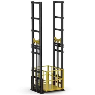 China Dubbelmast goederenlift Hydraulisch magazijn vrachtlift Dubbelgeleider spoor 7m Te koop