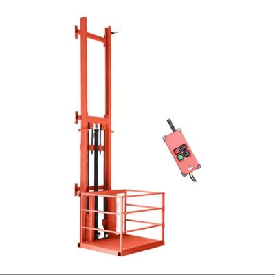 China Orange 8m Small Cargo Lift 1000kgs Hydraulic Cargo Lift Elevator for sale