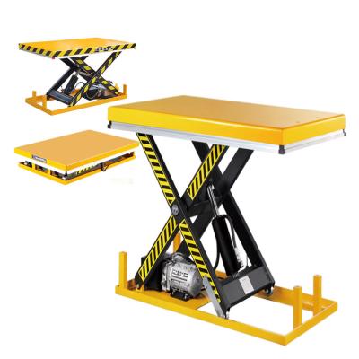 China Cargo Small Electric Scissor Lift Table 2000kgs 1.4m Compact Lift Table for sale