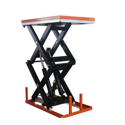 China 3.5m 1000kg Stationary Scissor Lift Table Hydraulic Double Scissor Lift Table for sale