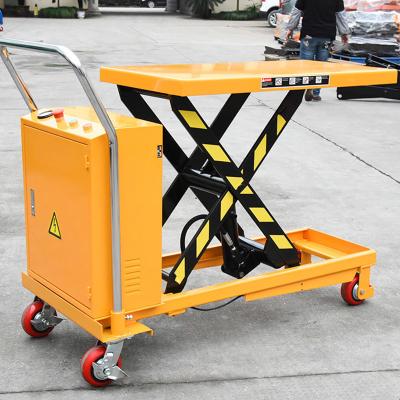 China 300 kg-1000 kg eenmalige schaarheftruck 1,7 m elektrische hydraulische trolley tafel Te koop