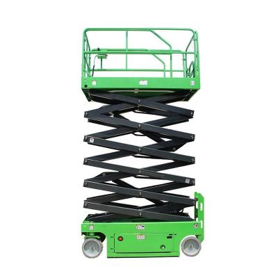 China 450 kg elevador de tijeras autopropulsado 6m elevador hidráulico móvil verde en venta