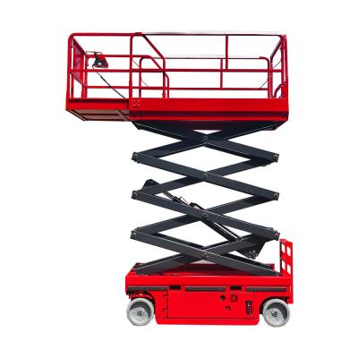 China Red Self Propelled Scissor Lift 450kg Mobile Man Lift 10m Height for sale