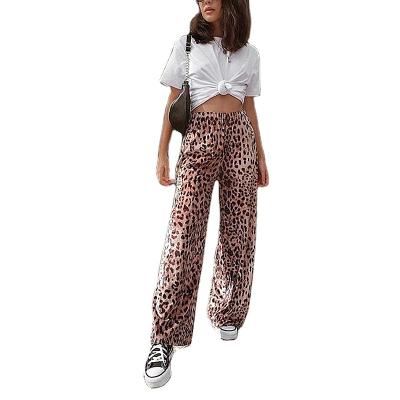 China Anti-wrinkle summer women's new European and American leopard-print loose wide-leg pants loose casual pants for sale