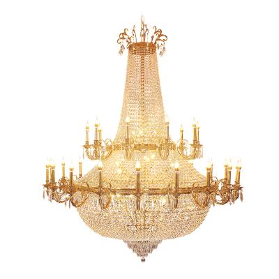 China Wholesale post-modern creative led copper Crystal Zhongshan modern factory ceiling light rectangle bedroom lamp living room chandelier for sale