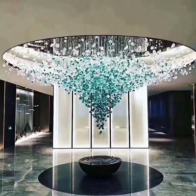 China Modern personalized chandelier crystal deco pendant lamp hanging light new design modern luxury gold round design for hotel for sale