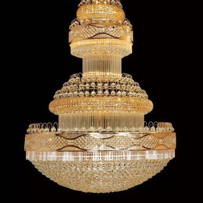 China Modern Embeded Shape Long Circular Crystal Chandler Light For Staircase for sale