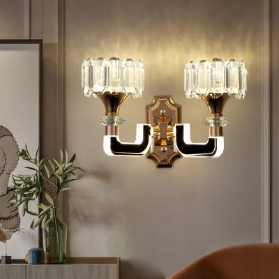 China Home Living Modern Wall Lamp Fixtures Eye-Care European Gold Finish Chandelier Gold Finish Hotel Wall Lamp For Hotel Crystal for sale