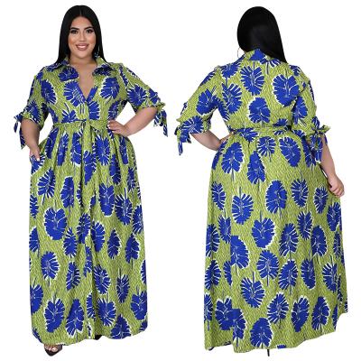 China 2022 breathable oversized boho loose buttons 3xl 4xl 5xl 6xl 7xl long arabic ladies maxi dress women bottom beach plus size shirt dresses for sale