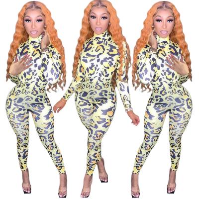 China New autumn and winter high-neck leopard print QUICK DRY overalls for women for sale