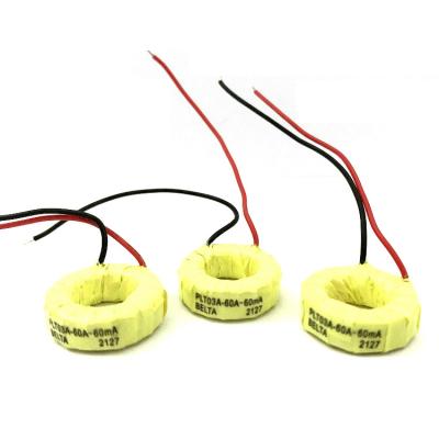 China Power Electronic 60A / 60mA With Lead Wire UL1007 Red Wire Black PLT03 Current Transformer for sale