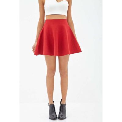 China Invisible Side Women Plus Size Skater Casual Red Zipper Mini Skirt for sale