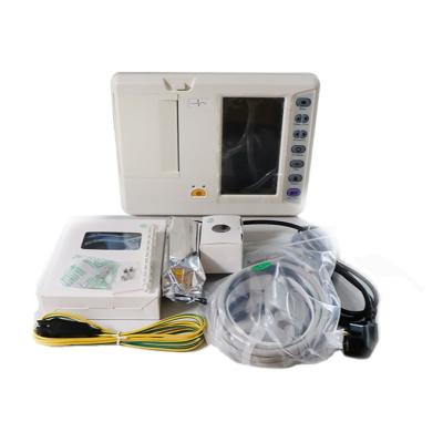 China Metal Hospital Use 5.7 Inch Color Screen 6 Channel Electrocardiogram Machine Adult Medical Electrocardiogram Machine for sale