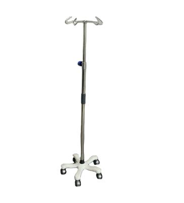 China Hospital Clinic Stainless Steel Infusion Dropper Branch Height Adjustable Wheel Hospital Furniture Rack 4 Bestselling Hooks for sale