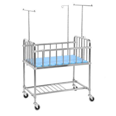 China Hospital clinic stainless steel crib, newborn care bed, baby stroller for sale