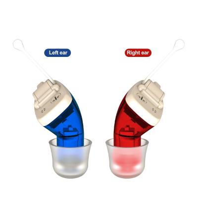 China New Arrival Blue Red Noise Reduction Fully Integrated Ear Canal Cic Hearing Aid Digital Invisible 8 Channel Earsmate for sale