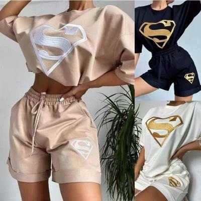 China QUICK DRY women's shorts set 2022 new summer fashion sports and leisure shorts elastic women's two-piece set for sale