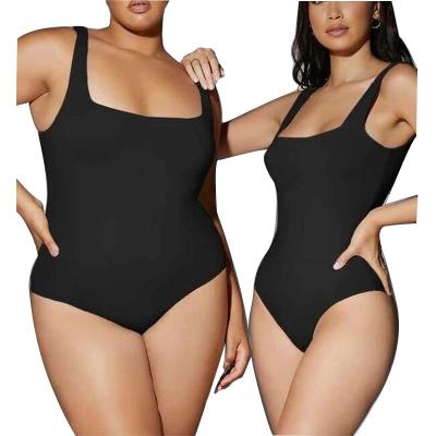 China Neck Shapewear Women Tummy Control Waist Trainer Sexy Vest Body Shaper Breathable Square Jumpsuit for sale