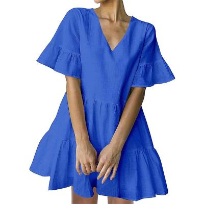 China Anti-static cute straight top dress with overflowing ruffles baby mini pleated dress teenage dress with pockets for sale