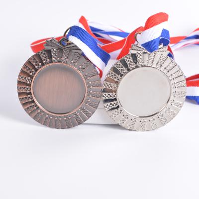 China Cheap Europe Custom Sports Sublimation Blank Brass Medal Sports Medal With Ribbon for sale