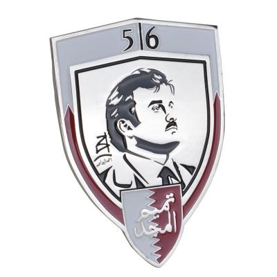 China Custom Qatar Flags Che Youhui Painted Main Craft Zinc Alloy King Metal Car Sticker for sale