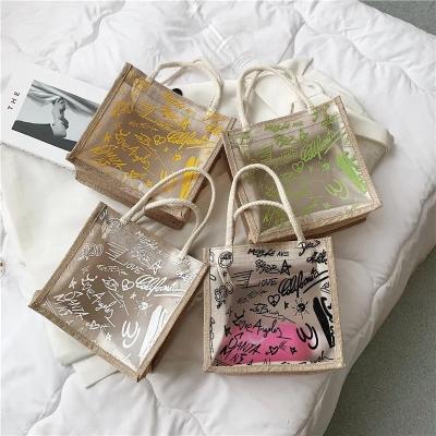 China Factory Custom Cheap 100% Jute PVC Splicing Shopping Bag Eco-Friendly/Lightweight/Inexpensive for sale