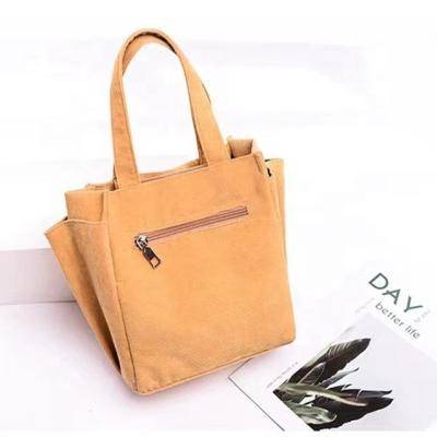 China Factory Sale Custom 100% Women Corduroy Totes Bag Travel HOT Casual Handbag Totes Eco-Friendly/Lightweight/Cheap Totes for sale