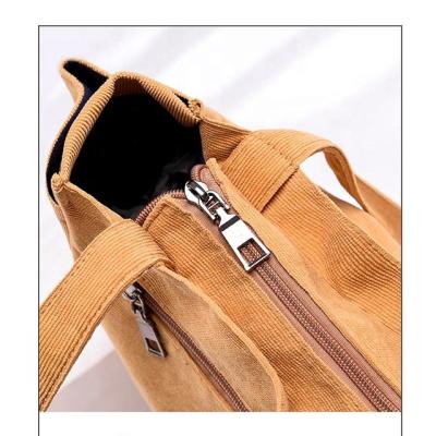 China HOT Sale Factory SALE 100% Casual Tote Eco-Friendly/Lightweight/Cheap Travel Handbags Women Corduroy Totes Bag For Running have stock retail bao d fashion packaging for sale