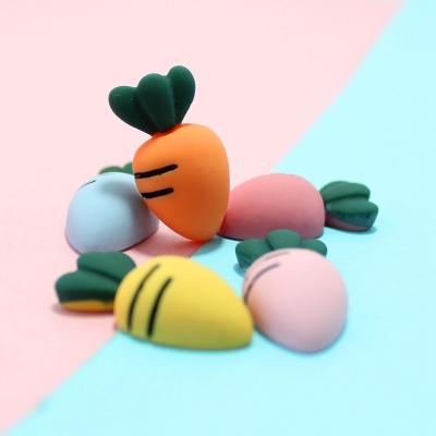 China Kids DIY Work Wholesale Frosted Radish Resin Craft Accessories Korea Cute Cartoon Headwear Pin Accessories Kids Miniature Food Toys for sale