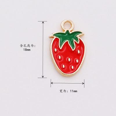 China Car Key Orange Earrings Pineapple Cherry Strawberry Mango Pear Banana Watermelon Alloy Drip Oil Radish Chain Accessories for sale