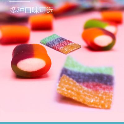 China Natural Rainbow Fruit Juice Flavor Sour Liquorice Candy Colorful Stripe for sale