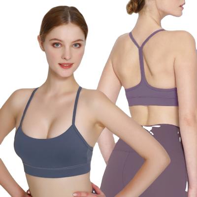 China Wholesale Women's Yoga Tube Sports Bra Nerd Sports Bra High Back High Support Running Quick Dry Breathable Backless Sports Bra for sale