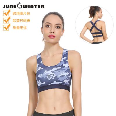 China Wholesale Women's Bulge Tube Sports Bra Bounce Control Camouflage Camouflage Sports Bra Quick Dry Breathable Top Bra for sale