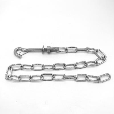 China Construction chain with protective hook and ring chain for construction site for buildings 5.5mm x 24 links for sale