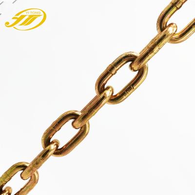 China Transmission Chain NACM1996 G70 Yellow Zinc Carrying Chain With Grab Hook for sale