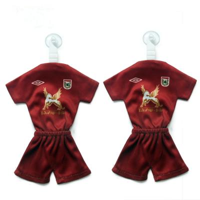 China Cheap Sets Soccer Fans Gift Car Window Hanging Sports Kit Mini T-shirt for sale