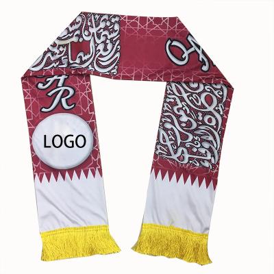 China High Quality Customized Scarves Decoration Gift Accessories Double Side Sports Satin Football Club Fan Knitted Scarf for sale