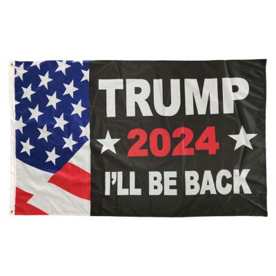 China Outdoor Advertising Display Trump 2024 Flag With 2 Grommets 100D Polyester Banner Election Flag 90*150cm for sale