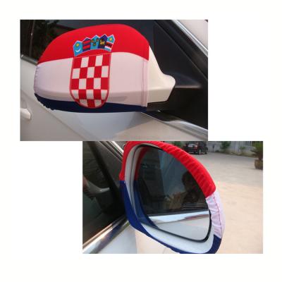 China Promotion And Advertising 28x30cm Double Sided Durable Custom Elastic Country Car Mirror Cover Flag for sale