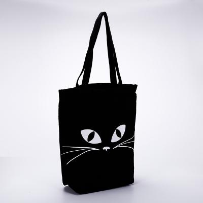 China Daytime Wholesale Cheap Promotion Fashion Halloween Cotton Canvas Shopping Bags for sale